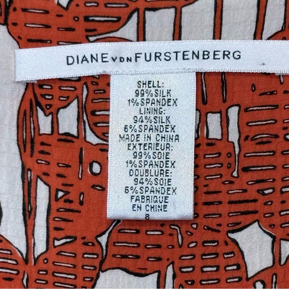 Diane Von Furstenberg | Abstract Pattern Babydoll Empired Waist Silk Mini Dress - Picture 12 of 14